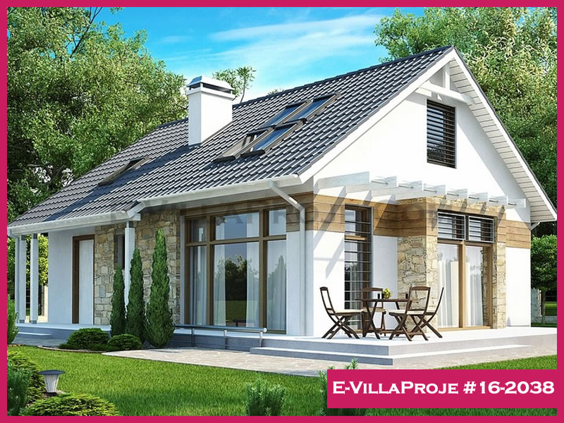 192 m² 2 Katlı (Dubleks) 5+1 Modern Çelik Konstrüksiyon Villa (Ev Villa Proje #16 - 2038) Cephe Görünümü ve Kat Planı
