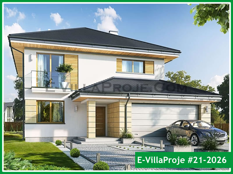 192 m² 2 Katlı (Dubleks) 5+1 Ekonomik Çelik Konstrüksiyon Villa (Ev Villa Proje #21 - 2026) Cephe Görünümü ve Kat Planı