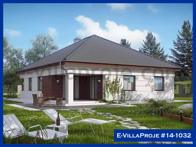 192 m² Tek Katlı 5+1 Modern Çelik Konstrüksiyon Villa (Ev Villa Proje #14 - 1032) Cephe Görünümü ve Kat Planı