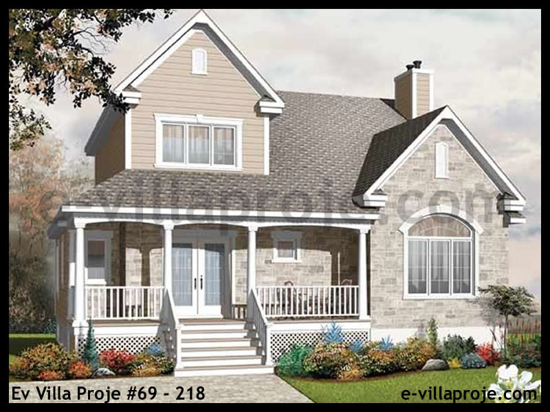 194 m² 2 Katlı (Dubleks) 5+1 Avrupa Çelik Konstrüksiyon Villa (Ev Villa Proje #69 - 218) Cephe Görünümü ve Kat Planı