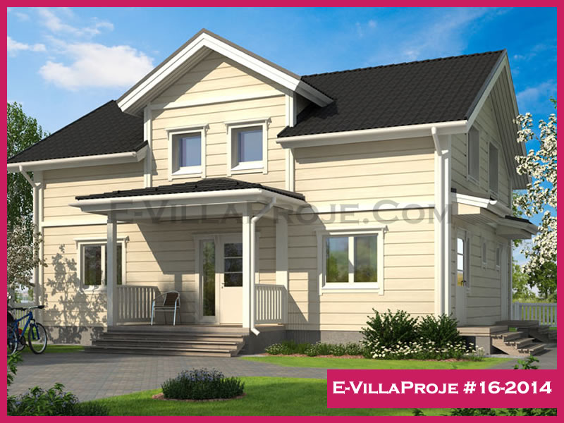 194 m² 2 Katlı (Dubleks) 5+1 Modern Çelik Konstrüksiyon Villa (Ev Villa Proje #16 - 2014) Cephe Görünümü ve Kat Planı