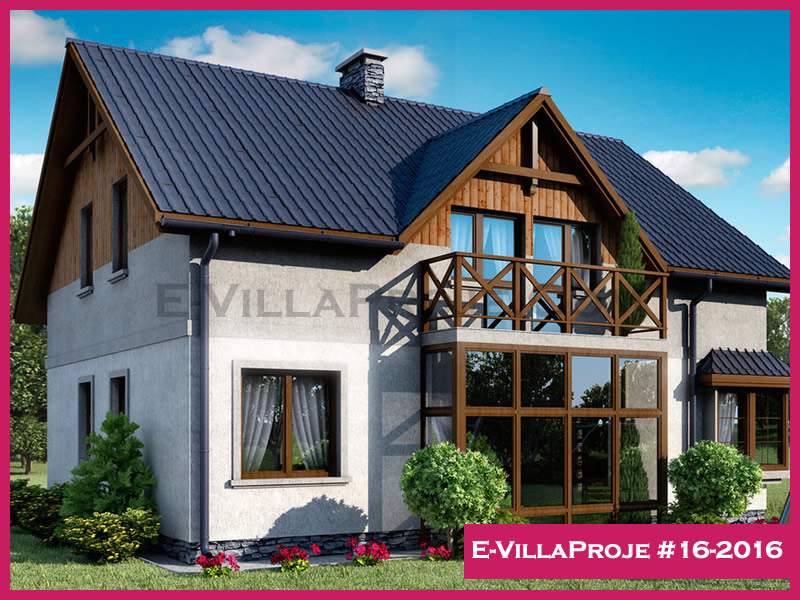 195 m² 2 Katlı (Dubleks) 5+1 Modern Çelik Konstrüksiyon Villa (Ev Villa Proje #16 - 2016) Cephe Görünümü ve Kat Planı