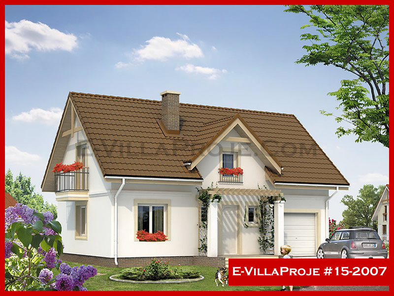 197 m² 2 Katlı (Dubleks) 5+1 Modern Çelik Konstrüksiyon Villa (Ev Villa Proje #15 - 2007) Cephe Görünümü ve Kat Planı