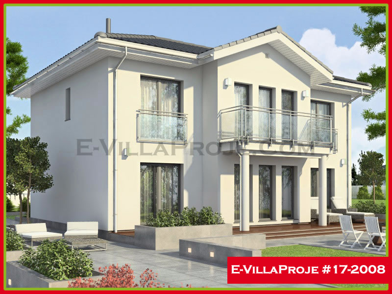 198 m² 2 Katlı (Dubleks) 5+1 Modern Çelik Konstrüksiyon Villa (Ev Villa Proje #17 - 2008) Cephe Görünümü ve Kat Planı