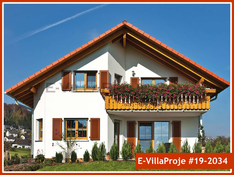198 m² 2 Katlı (Dubleks) 5+1 Özel Tasarım  Proje Çelik Konstrüksiyon Villa (Ev Villa Proje #19 - 2034) Cephe Görünümü ve Kat Planı