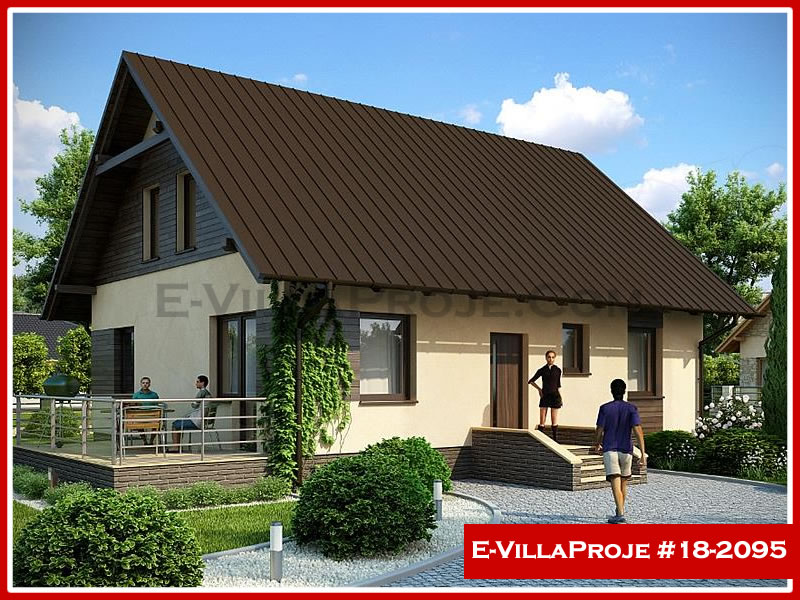 199 m² 2 Katlı (Dubleks) 5+1 Şehir Tarzı lar Çelik Konstrüksiyon Villa (Ev Villa Proje #18 - 2095) Cephe Görünümü ve Kat Planı