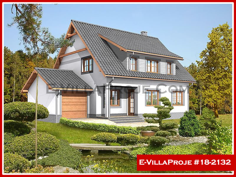 200 m² 2 Katlı (Dubleks) 5+1 Çiftlik Çelik Konstrüksiyon Villa (Ev Villa Proje #18 - 2132) Cephe Görünümü ve Kat Planı