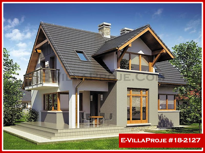201 m² 2 Katlı (Dubleks) 5+1 Modern Çelik Konstrüksiyon Villa (Ev Villa Proje #18 - 2127) Cephe Görünümü ve Kat Planı