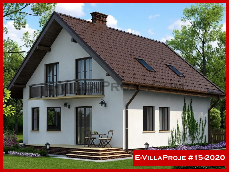 205 m² 2 Katlı (Dubleks) 5+1 Modern Çelik Konstrüksiyon Villa (Ev Villa Proje #15 - 2020) Cephe Görünümü ve Kat Planı