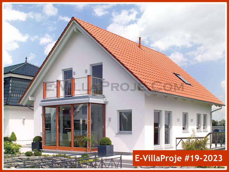206 m² 2 Katlı (Dubleks) 5+1 Amerikan Çelik Konstrüksiyon Villa (Ev Villa Proje #19 - 2023) Cephe Görünümü ve Kat Planı
