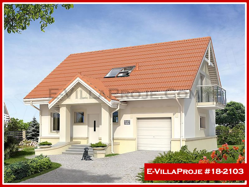206 m² 2 Katlı (Dubleks) 5+1 Şehir Tarzı lar Çelik Konstrüksiyon Villa (Ev Villa Proje #18 - 2103) Cephe Görünümü ve Kat Planı