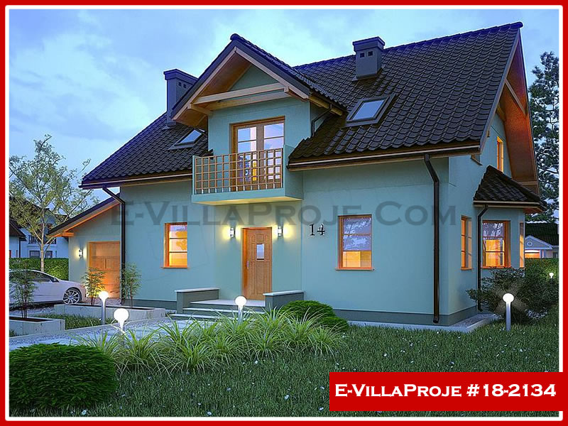 206 m² 2 Katlı (Dubleks) 5+1 Şehir Tarzı lar Çelik Konstrüksiyon Villa (Ev Villa Proje #18 - 2134) Cephe Görünümü ve Kat Planı