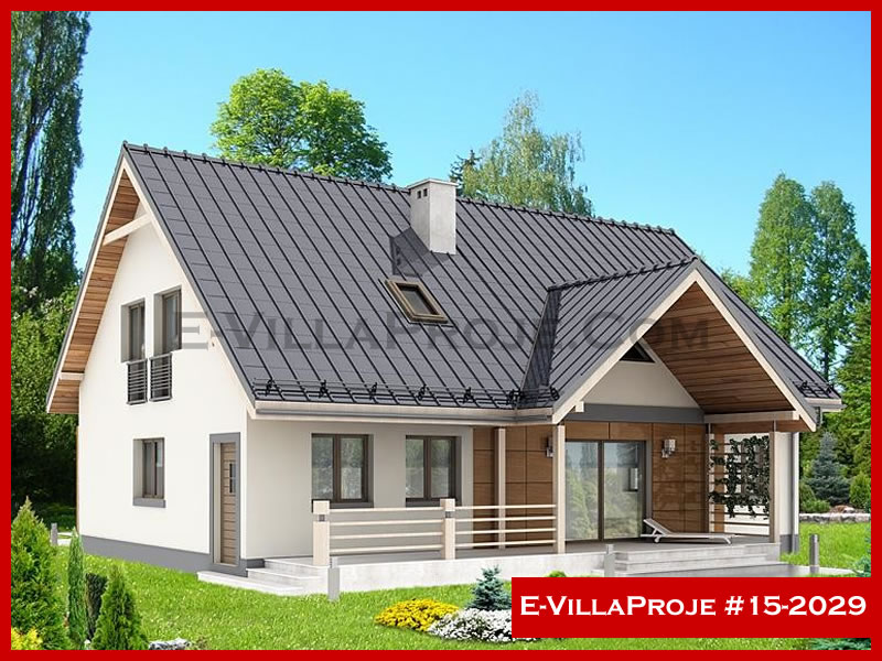 210 m² 2 Katlı (Dubleks) 5+1 Modern Çelik Konstrüksiyon Villa (Ev Villa Proje #15 - 2029) Cephe Görünümü ve Kat Planı