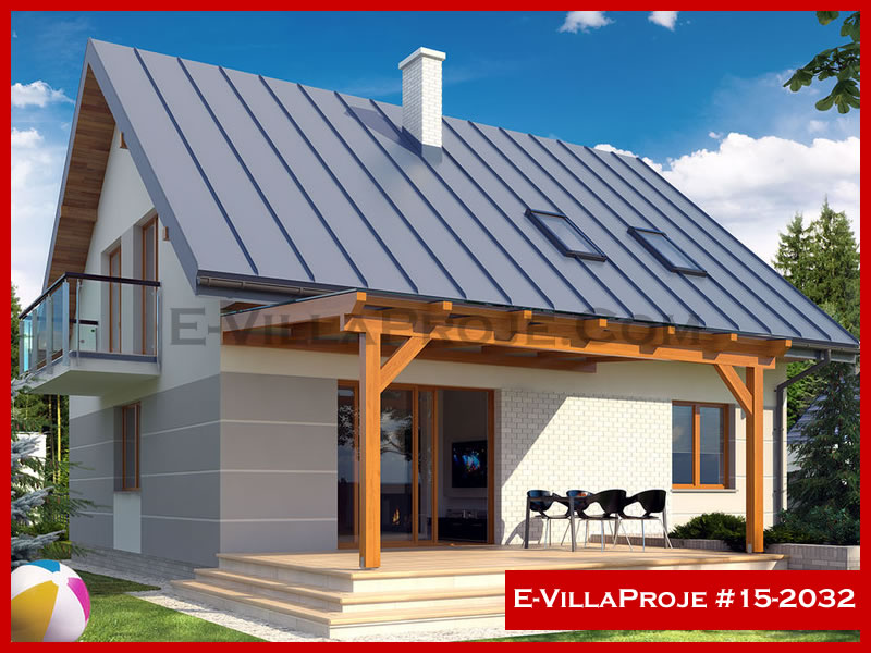 212 m² 2 Katlı (Dubleks) 5+1 Modern Çelik Konstrüksiyon Villa (Ev Villa Proje #15 - 2032) Cephe Görünümü ve Kat Planı
