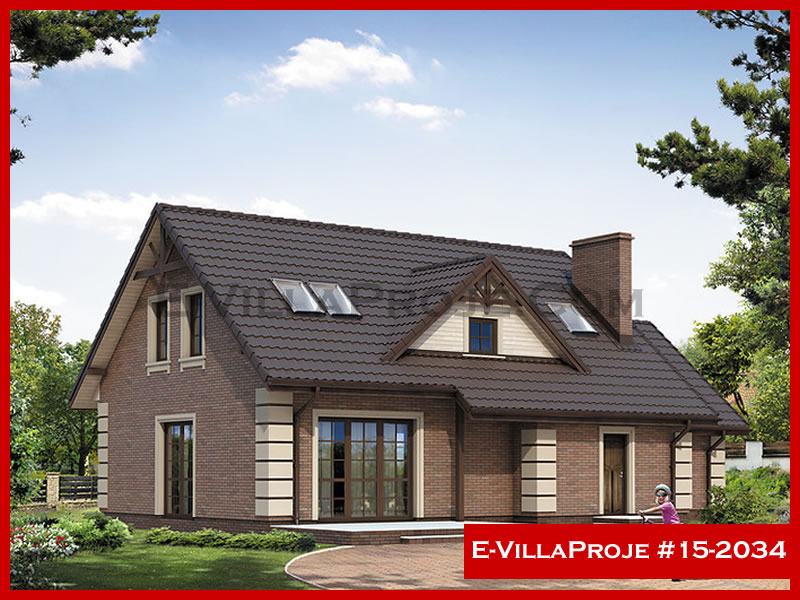 212 m² 2 Katlı (Dubleks) 5+1 Modern Çelik Konstrüksiyon Villa (Ev Villa Proje #15 - 2034) Cephe Görünümü ve Kat Planı