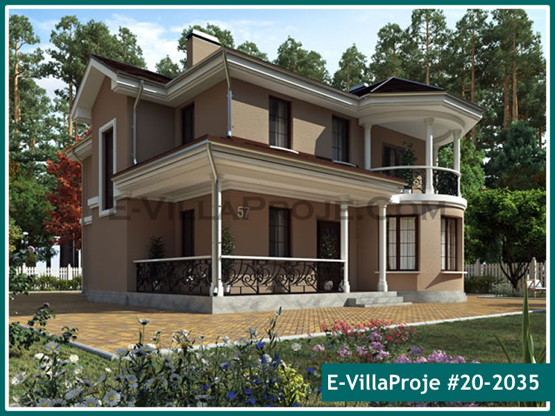 214 m² 2 Katlı (Dubleks) 5+1 Ekonomik Çelik Konstrüksiyon Villa (Ev Villa Proje #20 - 2035) Cephe Görünümü ve Kat Planı