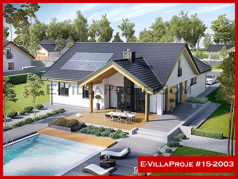 215 m² 2 Katlı (Dubleks) 5+1 Modern Çelik Konstrüksiyon Villa (Ev Villa Proje #15 - 2003) Cephe Görünümü ve Kat Planı