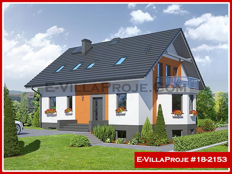 215 m² 2 Katlı (Dubleks) 5+1 Şehir Tarzı lar Çelik Konstrüksiyon Villa (Ev Villa Proje #18 - 2153) Cephe Görünümü ve Kat Planı