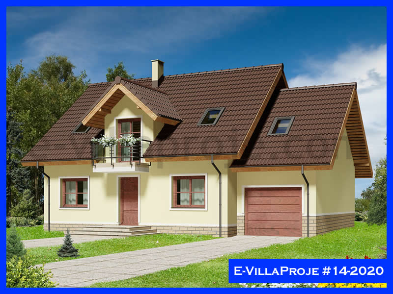 217 m² 2 Katlı (Dubleks) 5+1 Özel Tasarım  Proje Çelik Konstrüksiyon Villa (Ev Villa Proje #14 - 2020) Cephe Görünümü ve Kat Planı