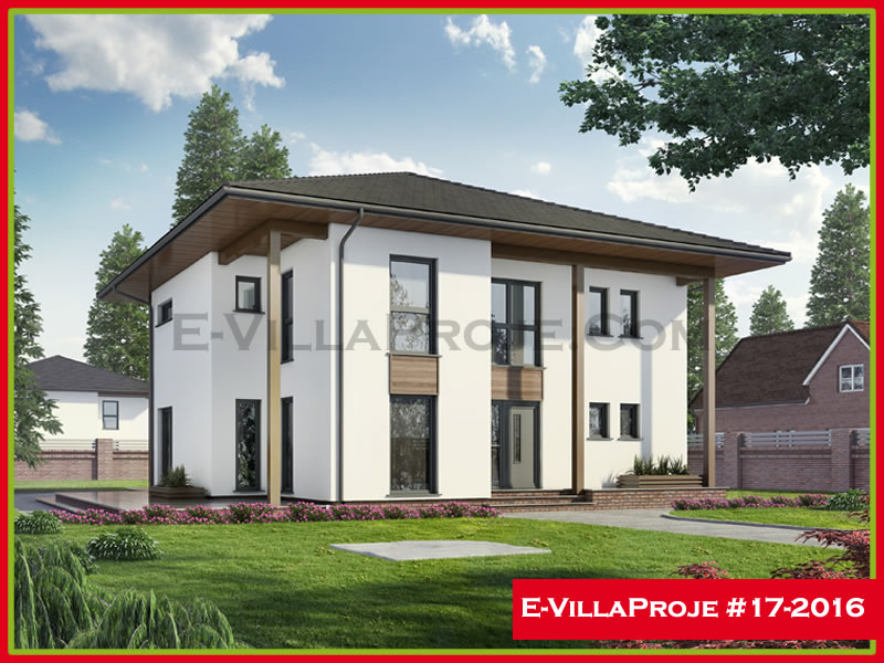 218 m² 2 Katlı (Dubleks) 5+1 Özel Tasarım  Proje Çelik Konstrüksiyon Villa (Ev Villa Proje #17 - 2016) Cephe Görünümü ve Kat Planı