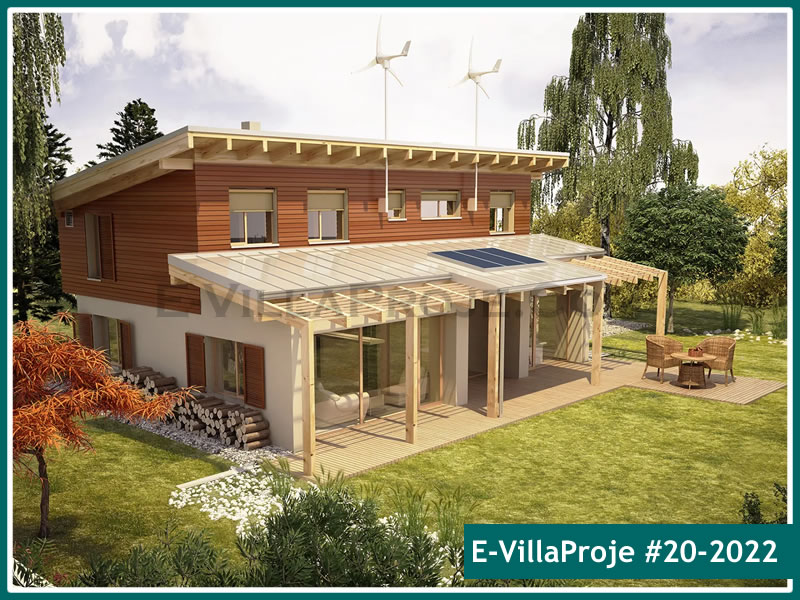 218 m² 2 Katlı (Dubleks) 5+1 Özel Tasarım  Proje Çelik Konstrüksiyon Villa (Ev Villa Proje #20 - 2022) Cephe Görünümü ve Kat Planı