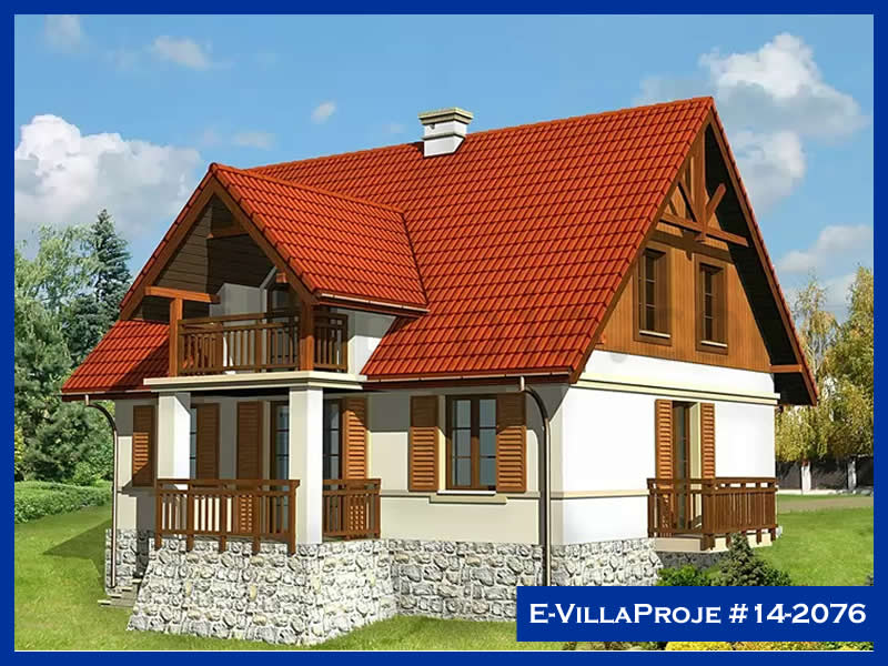223 m² 2 Katlı (Dubleks) 5+1 Çiftlik Çelik Konstrüksiyon Villa (Ev Villa Proje #14 - 2076) Cephe Görünümü ve Kat Planı