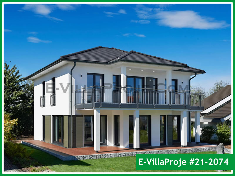 224 m² 2 Katlı (Dubleks) 5+1 Ekonomik Çelik Konstrüksiyon Villa (Ev Villa Proje #21 - 2074) Cephe Görünümü ve Kat Planı