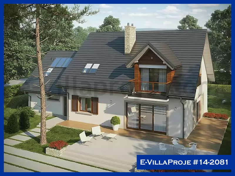 226 m² 2 Katlı (Dubleks) 5+1 Akdeniz Çelik Konstrüksiyon Villa (Ev Villa Proje #14 - 2081) Cephe Görünümü ve Kat Planı