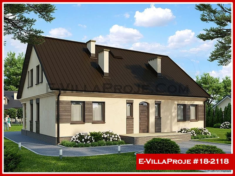 226 m² 2 Katlı (Dubleks) 5+1 Modern Çelik Konstrüksiyon Villa (Ev Villa Proje #18 - 2118) Cephe Görünümü ve Kat Planı
