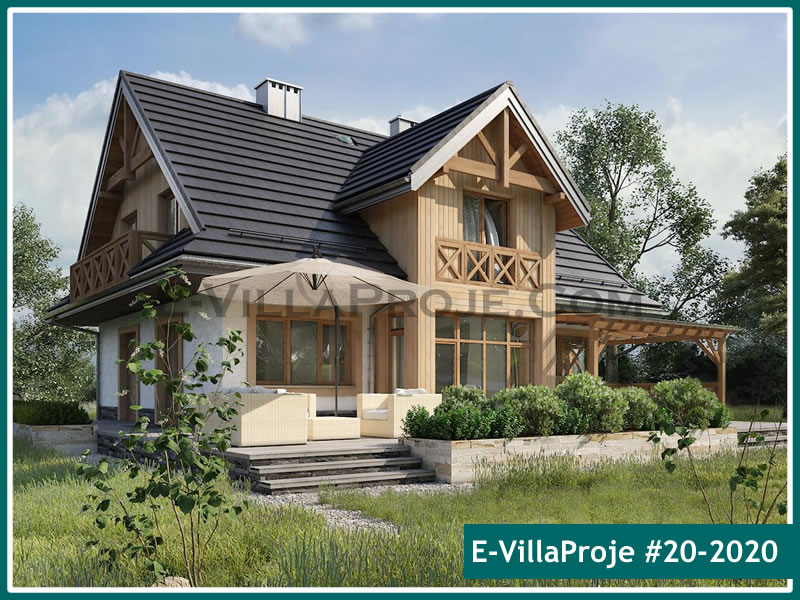 226 m² 2 Katlı (Dubleks) 5+1 Modern Çelik Konstrüksiyon Villa (Ev Villa Proje #20 - 2020) Cephe Görünümü ve Kat Planı
