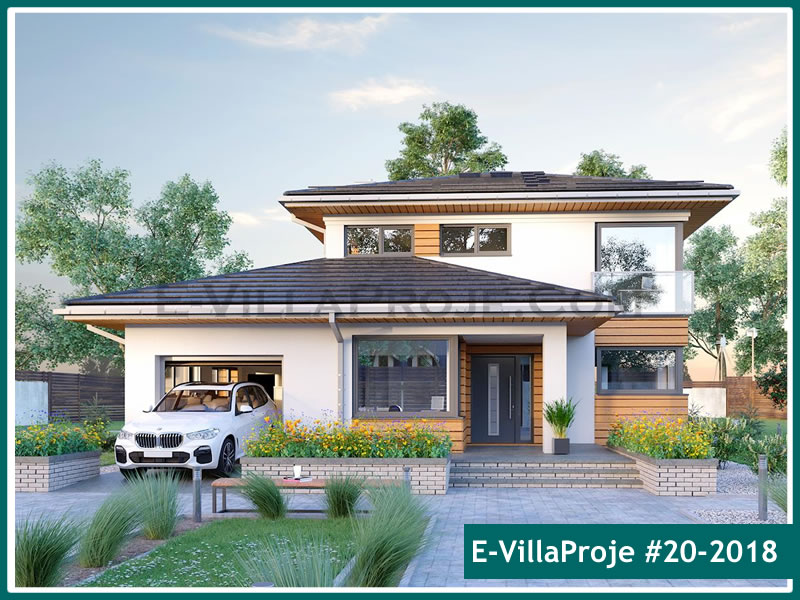 227 m² 2 Katlı (Dubleks) 5+1 Ekonomik Çelik Konstrüksiyon Villa (Ev Villa Proje #20 - 2018) Cephe Görünümü ve Kat Planı