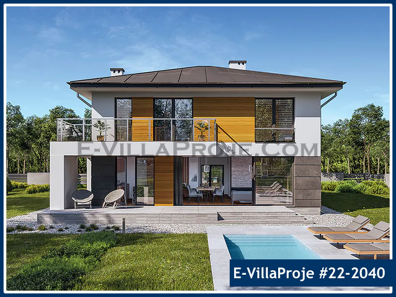 CKV-22-2040 229 m2 5+1 2 Katlı (Dubleks) Çelik Konstrüksiyon Villa Modeli