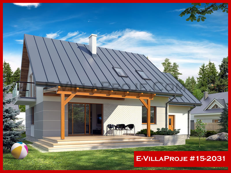 230 m² 2 Katlı (Dubleks) 5+1 Amerikan Çelik Konstrüksiyon Villa (Ev Villa Proje #15 - 2031) Cephe Görünümü ve Kat Planı