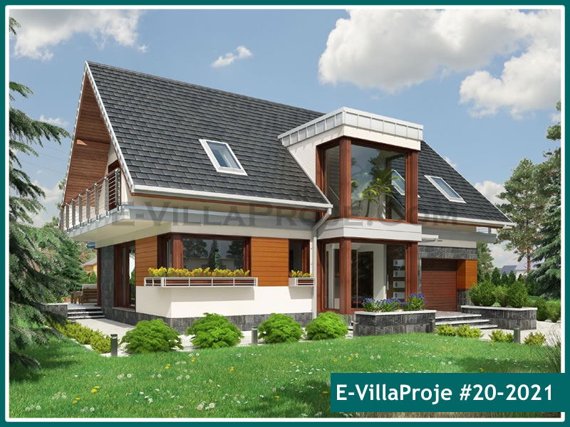 230 m² 2 Katlı (Dubleks) 5+1 Modern Çelik Konstrüksiyon Villa (Ev Villa Proje #20 - 2021) Cephe Görünümü ve Kat Planı