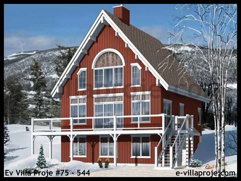 233 m² 3 Katlı (Dubleks) 5+1 Avrupa Çelik Konstrüksiyon Villa (Ev Villa Proje #75 - 544) Cephe Görünümü ve Kat Planı