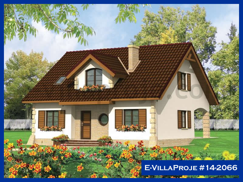 236 m² 2 Katlı (Dubleks) 5+1 Amerikan Çelik Konstrüksiyon Villa (Ev Villa Proje #14 - 2066) Cephe Görünümü ve Kat Planı