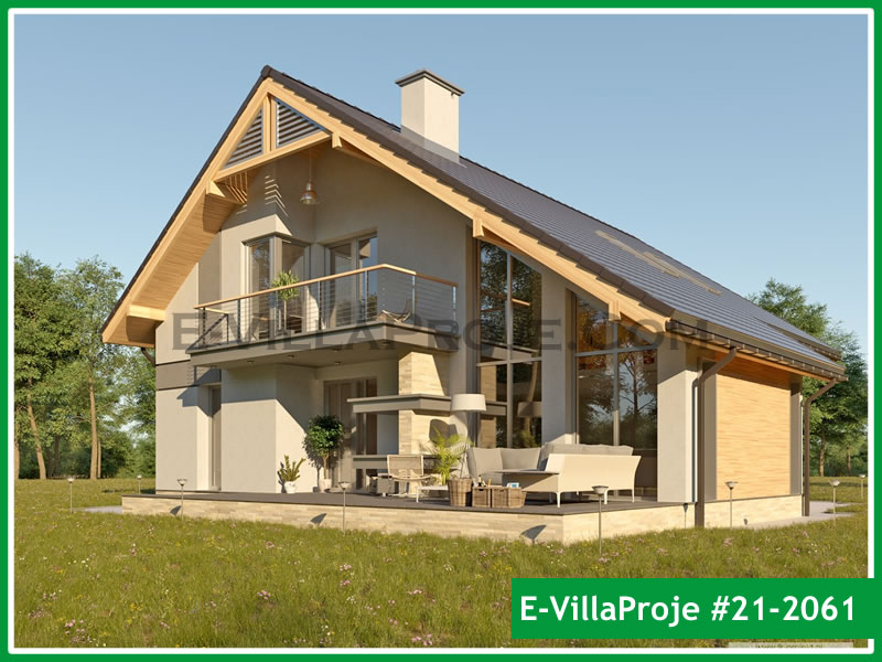 238 m² 2 Katlı (Dubleks) 5+1 Amerikan Çelik Konstrüksiyon Villa (Ev Villa Proje #21 - 2061) Cephe Görünümü ve Kat Planı