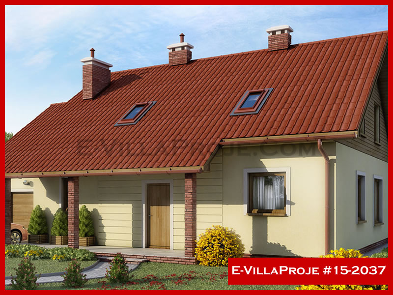 240 m² 2 Katlı (Dubleks) 5+1 Amerikan Çelik Konstrüksiyon Villa (Ev Villa Proje #15 - 2037) Cephe Görünümü ve Kat Planı