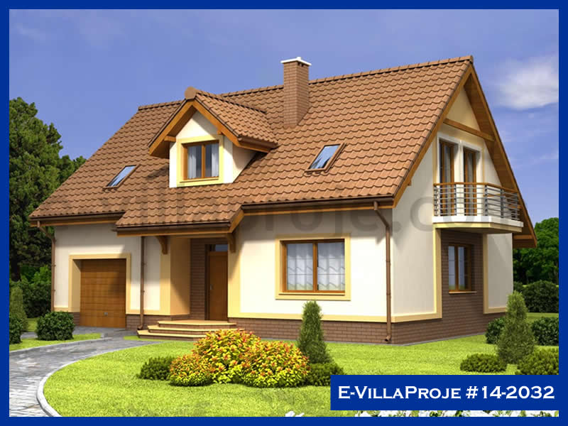242 m² 2 Katlı (Dubleks) 5+1 Özel Tasarım  Proje Çelik Konstrüksiyon Villa (Ev Villa Proje #14 - 2032) Cephe Görünümü ve Kat Planı