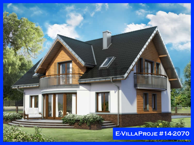 248 m² 2 Katlı (Dubleks) 5+1 Akdeniz Çelik Konstrüksiyon Villa (Ev Villa Proje #14 - 2070) Cephe Görünümü ve Kat Planı