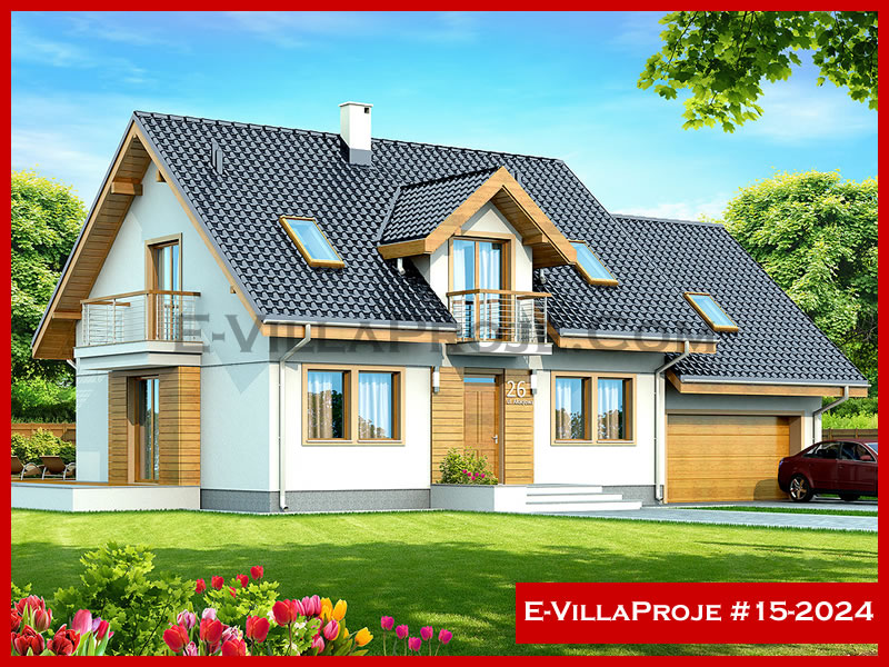 249 m² 2 Katlı (Dubleks) 5+1 Özel Tasarım  Proje Çelik Konstrüksiyon Villa (Ev Villa Proje #15 - 2024) Cephe Görünümü ve Kat Planı