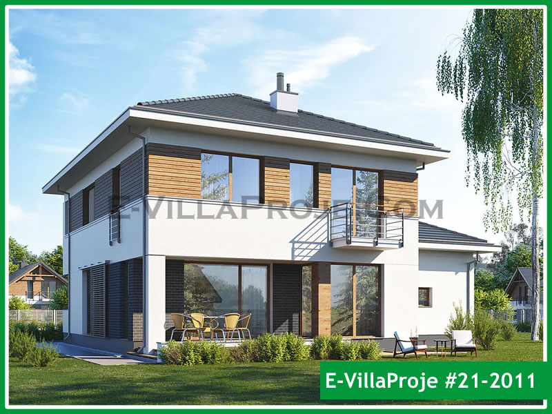 250 m² 2 Katlı (Dubleks) 5+1 Avrupa Çelik Konstrüksiyon Villa (Ev Villa Proje #21 - 2011) Cephe Görünümü ve Kat Planı