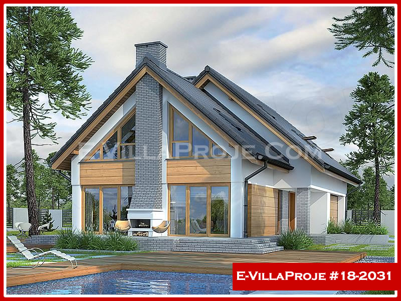 252 m² 2 Katlı (Dubleks) 5+1 Modern Çelik Konstrüksiyon Villa (Ev Villa Proje #18 - 2031) Cephe Görünümü ve Kat Planı