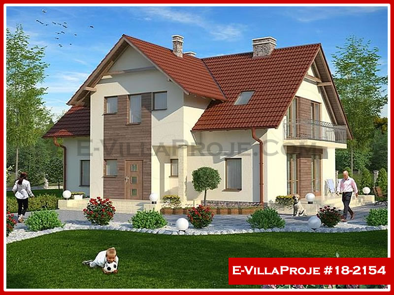 254 m² 2 Katlı (Dubleks) 5+1 Özel Tasarım  Proje Çelik Konstrüksiyon Villa (Ev Villa Proje #18 - 2154) Cephe Görünümü ve Kat Planı