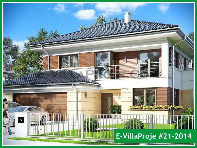 256 m² 2 Katlı (Dubleks) 5+1 Modern Çelik Konstrüksiyon Villa (Ev Villa Proje #21 - 2014) Cephe Görünümü ve Kat Planı