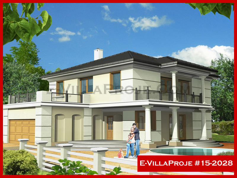 260 m² 2 Katlı (Dubleks) 5+1 Modern Çelik Konstrüksiyon Villa (Ev Villa Proje #15 - 2028) Cephe Görünümü ve Kat Planı
