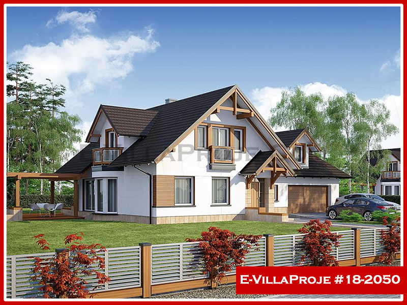 263 m² 2 Katlı (Dubleks) 5+1 Modern Çelik Konstrüksiyon Villa (Ev Villa Proje #18 - 2050) Cephe Görünümü ve Kat Planı