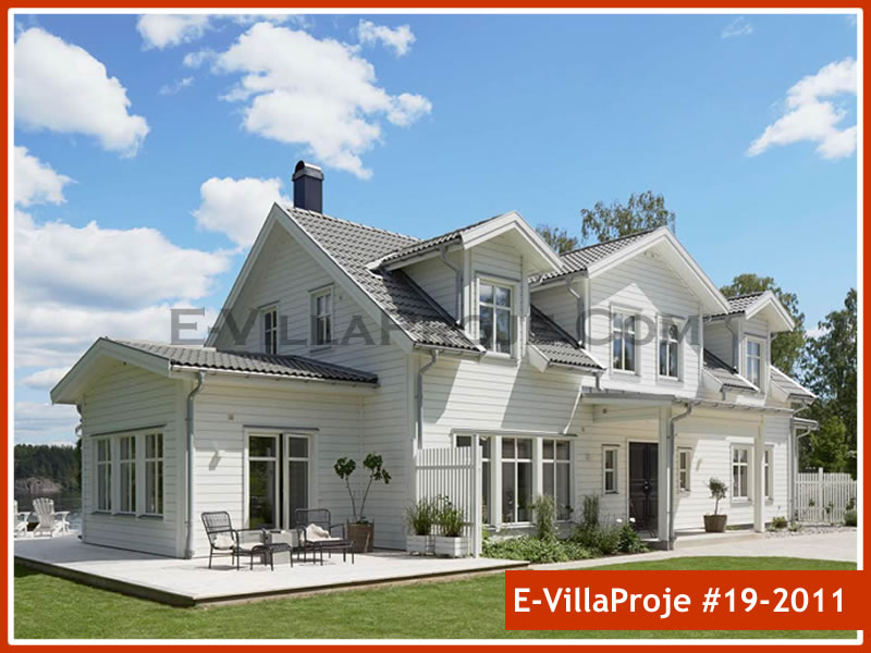 264 m² 2 Katlı (Dubleks) 5+1 Amerikan Çelik Konstrüksiyon Villa (Ev Villa Proje #19 - 2011) Cephe Görünümü ve Kat Planı