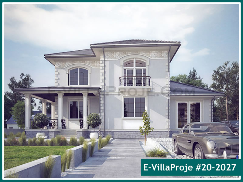 265 m² 2 Katlı (Dubleks) 5+1 Geleneksel Çelik Konstrüksiyon Villa (Ev Villa Proje #20 - 2027) Cephe Görünümü ve Kat Planı