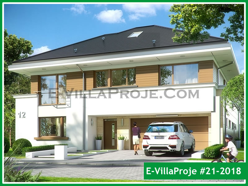 265 m² 2 Katlı (Dubleks) 5+1 Şehir Tarzı lar Çelik Konstrüksiyon Villa (Ev Villa Proje #21 - 2018) Cephe Görünümü ve Kat Planı